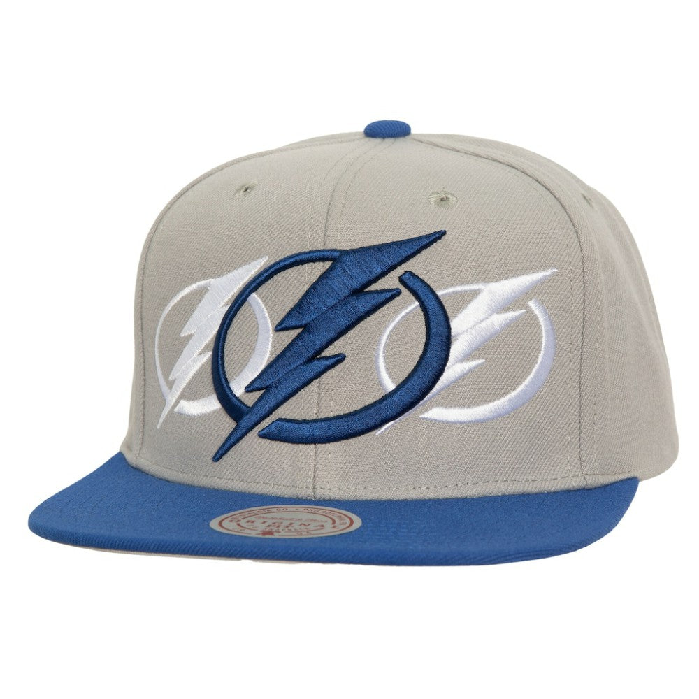 NHL Tampa Bay Lightning Mitchell & Ness Soul Triple Up Snapback Hat - Gray