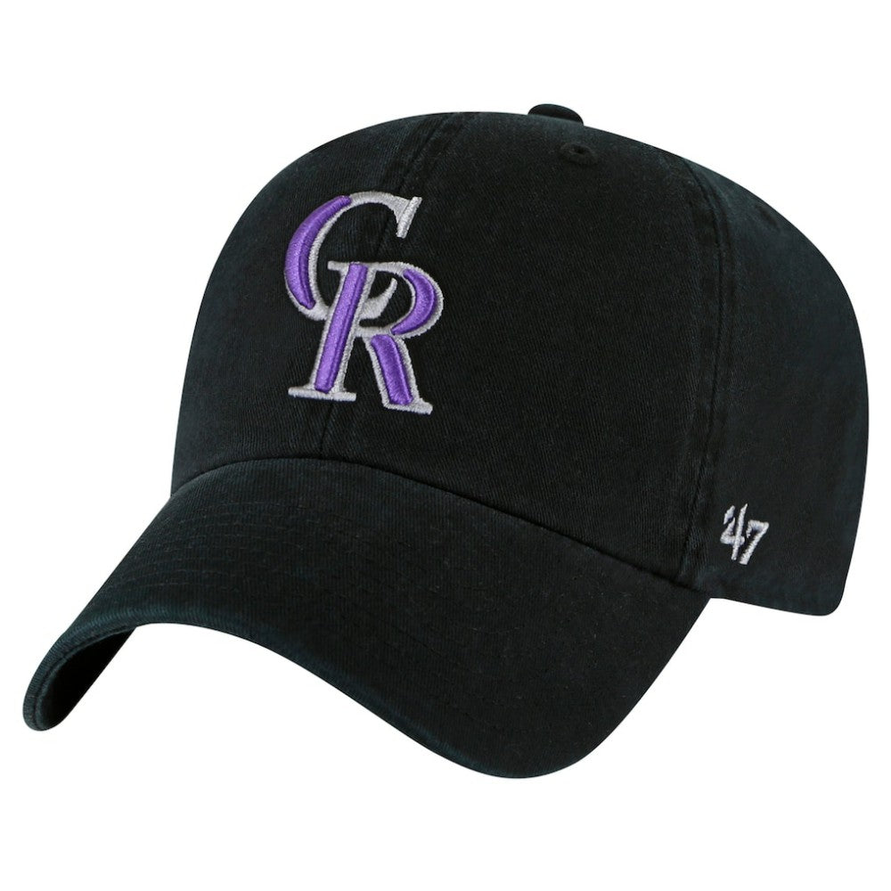 Colorado Rockies '47 Youth Clean Up Adjustable Hat - Black Hats