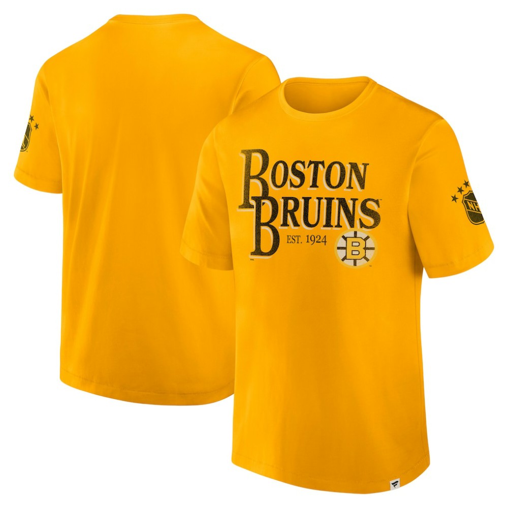 NHL Boston Bruins Fanatics Decades Collection Made To Last T-Shirt - Yellow