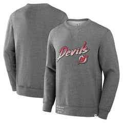 NHL New Jersey Devils Fanatics Decades Collection Legendary Fleece Pullover Sweatshirt - Heather Gray