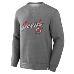 NHL New Jersey Devils Fanatics Decades Collection Legendary Fleece Pullover Sweatshirt - Heather Gray