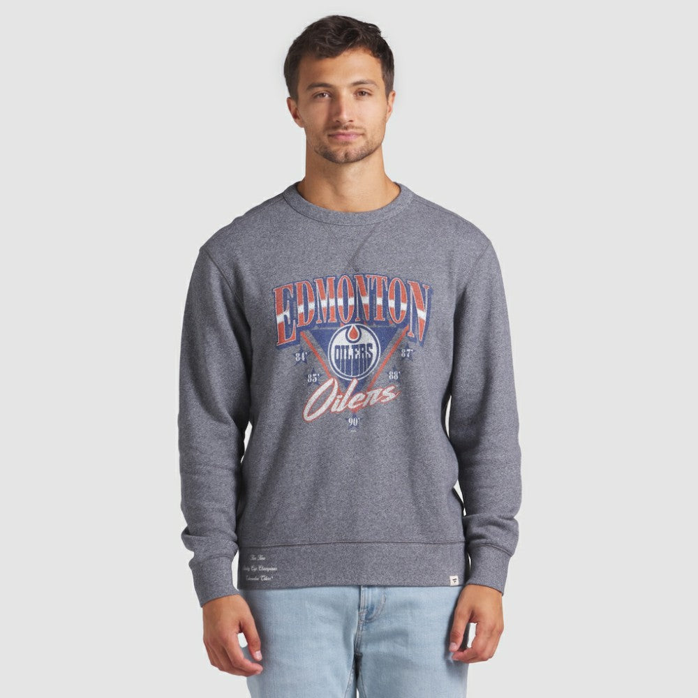 NHL Edmonton Oilers Fanatics Decades Collection Legendary Fleece Pullover Sweatshirt - Heather Gray