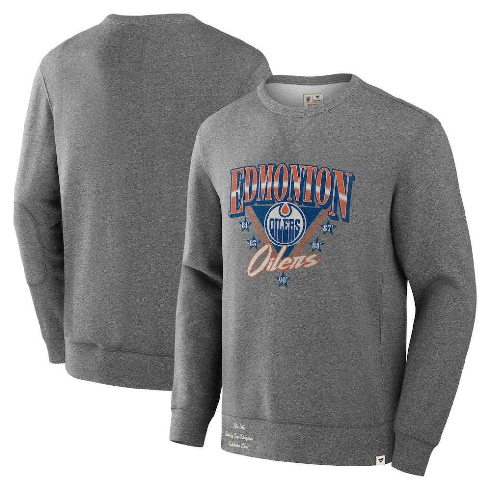 NHL Edmonton Oilers Fanatics Decades Collection Legendary Fleece Pullover Sweatshirt - Heather Gray