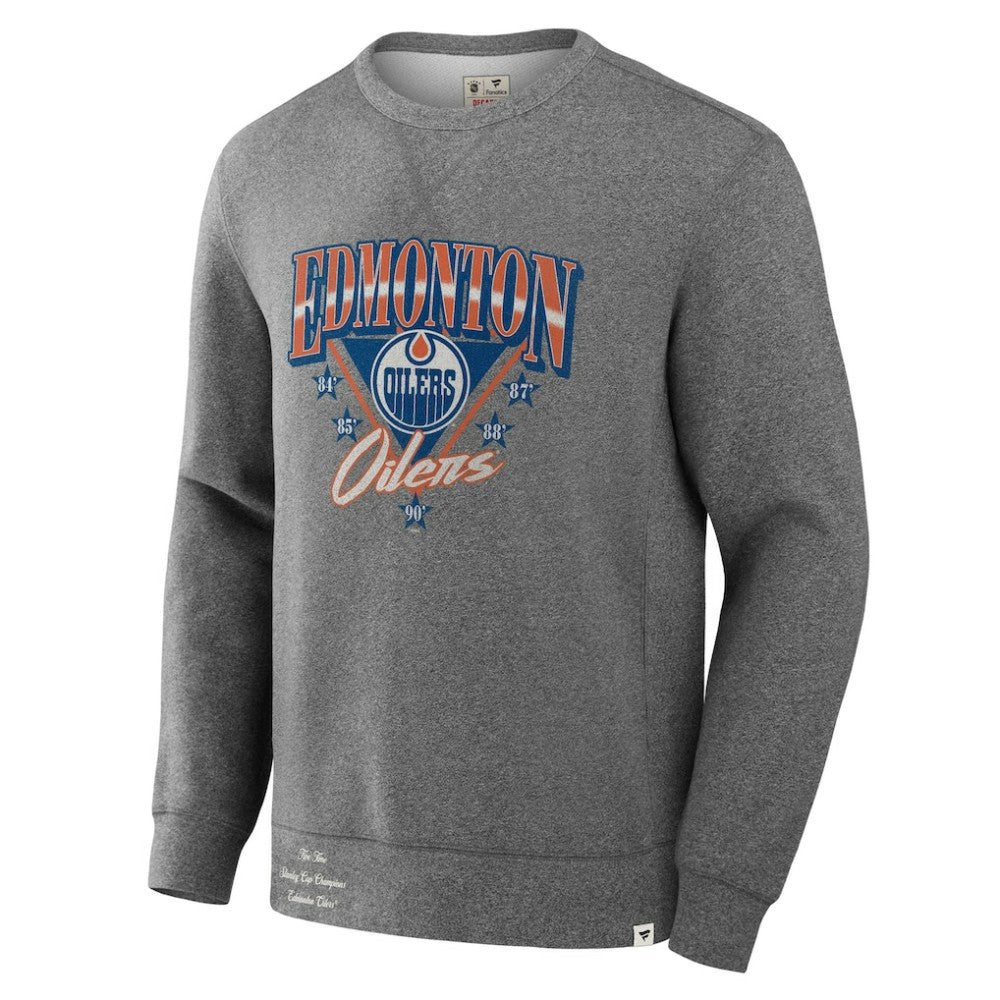 NHL Edmonton Oilers Fanatics Decades Collection Legendary Fleece Pullover Sweatshirt - Heather Gray