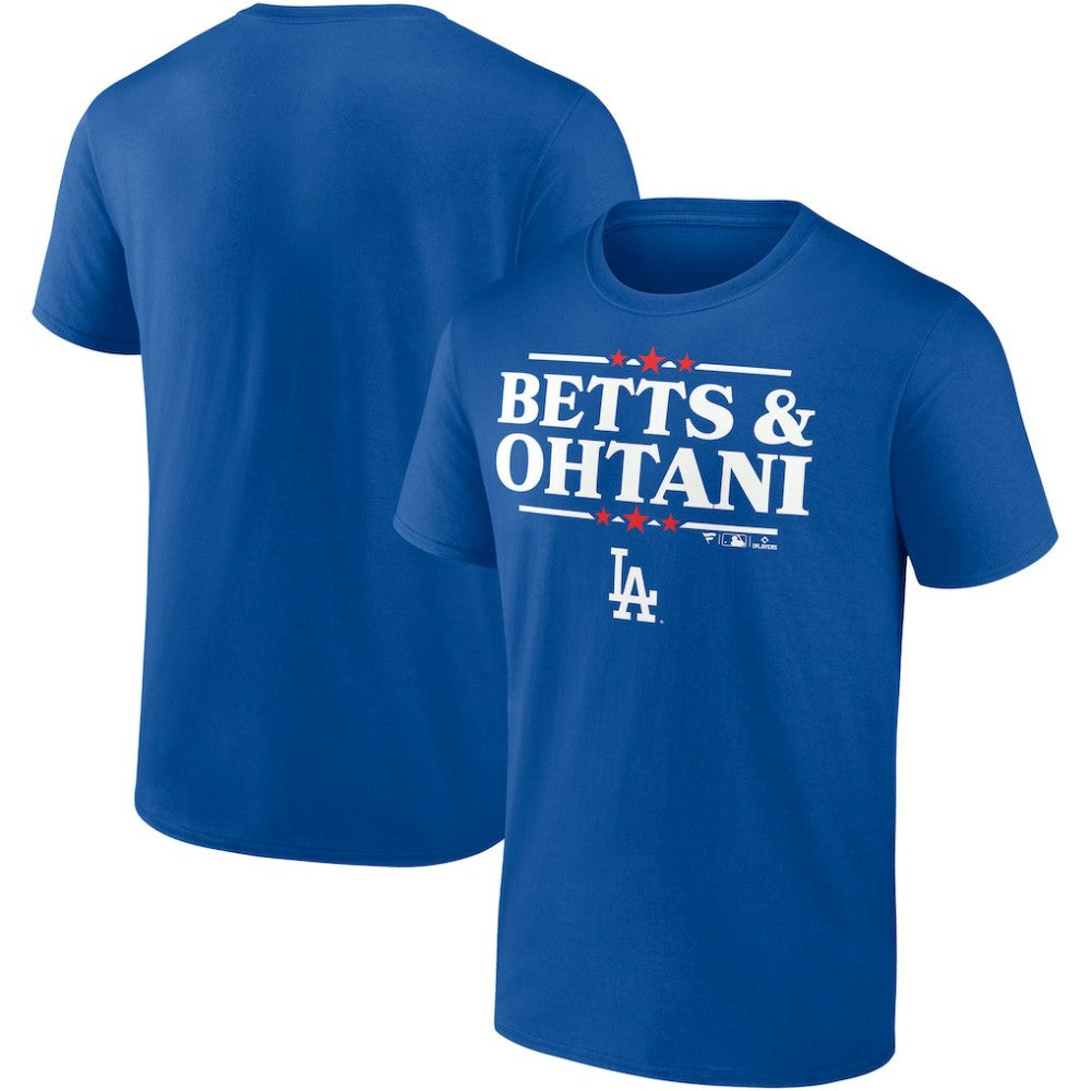 Mookie Betts & Shohei Ohtani Los Angeles Dodgers Election Player T-Shirt - Royal T-shirts