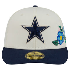 Dallas Cowboys New Era Tonal Florals 59FIFTY Fitted Hat Cream/Navy