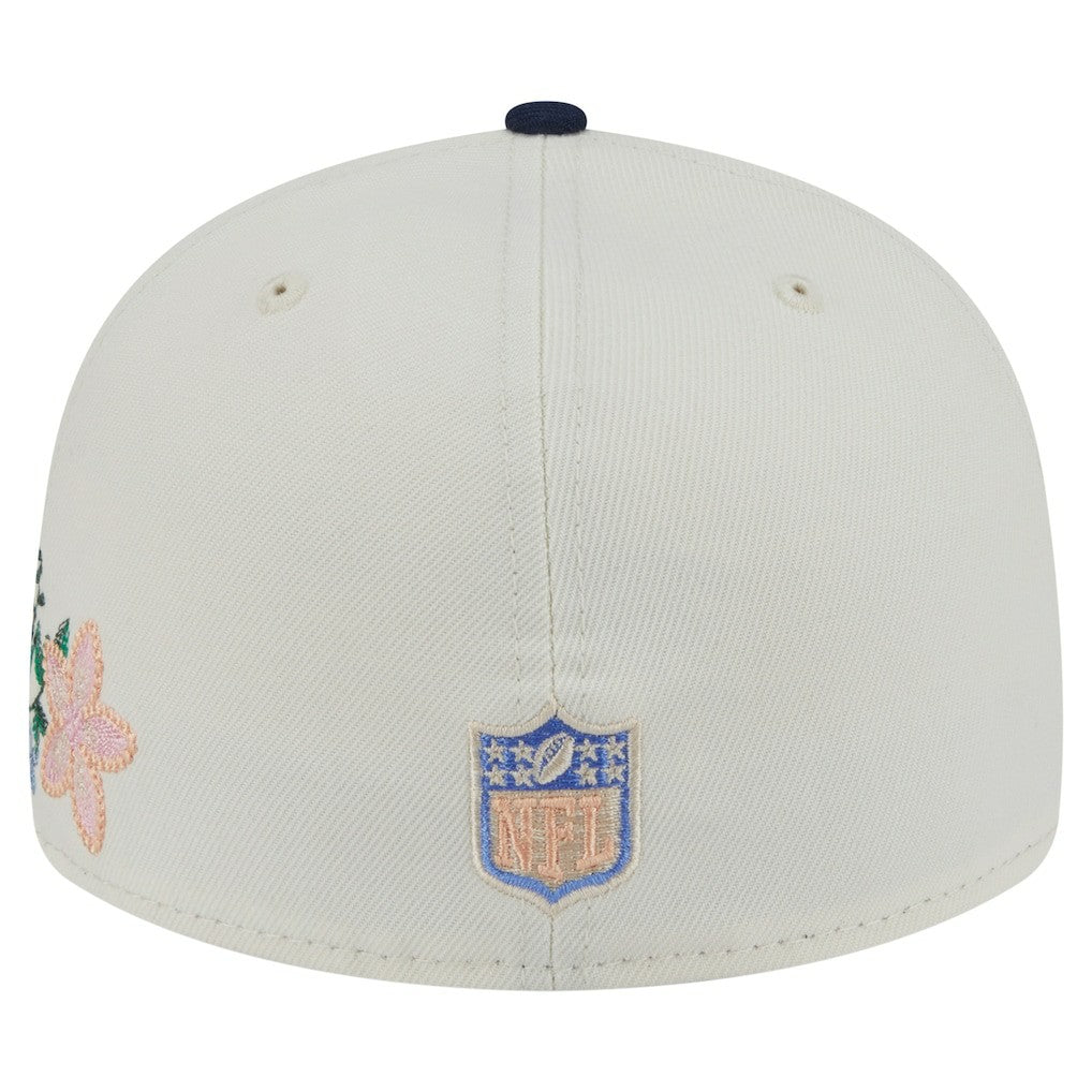 Dallas Cowboys New Era Tonal Florals 59FIFTY Fitted Hat Cream/Navy