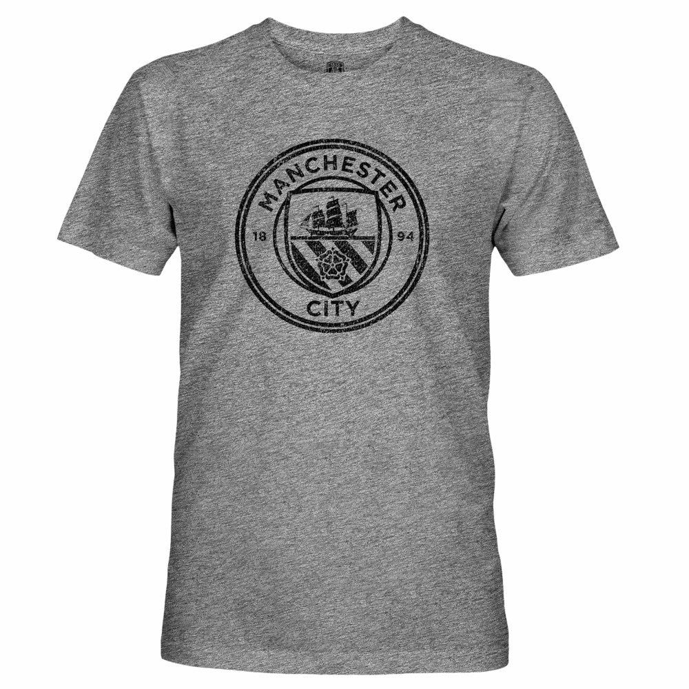 Manchester City 1863FC Mono Badge Retro Tri-Blend T-Shirt Heather Gray