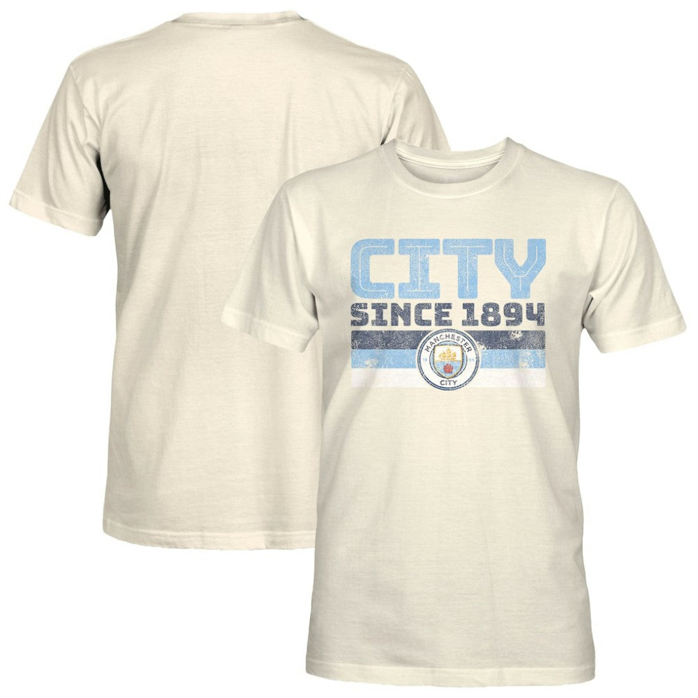Manchester City 1863FC Retro Stripes T-Shirt Tan shop