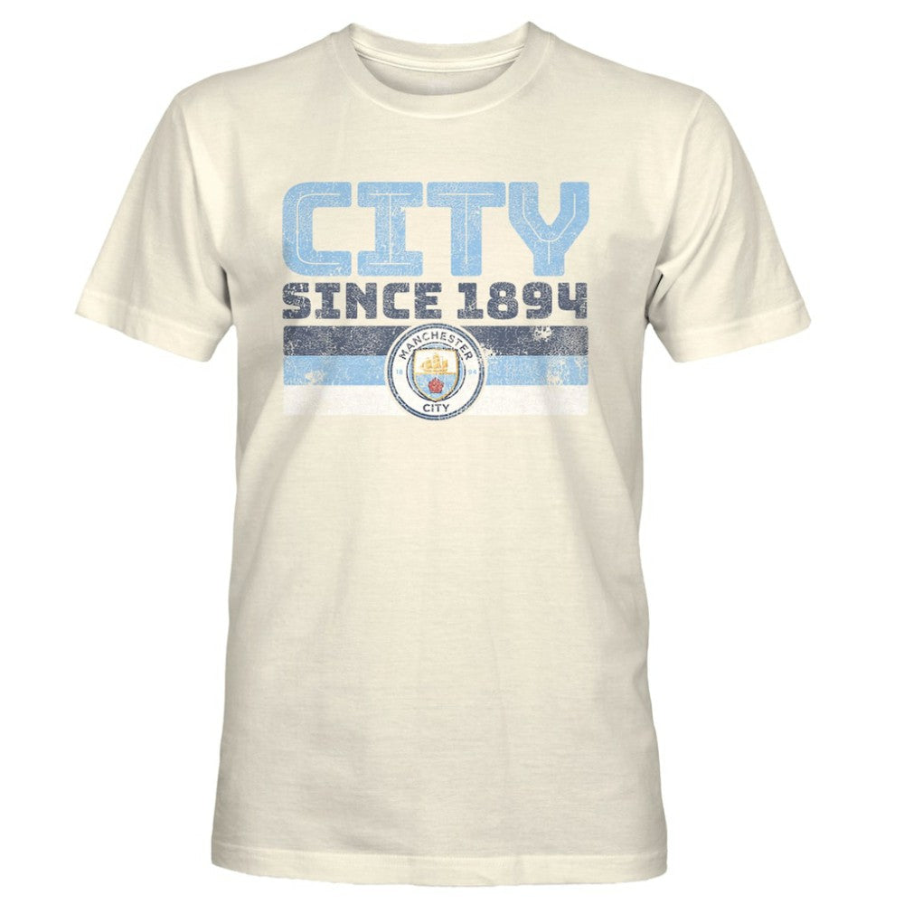 Manchester City 1863FC Retro Stripes T-Shirt Tan shop