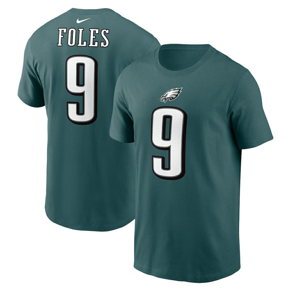 Nick Foles Philadelphia Eagles Retired Player Name & Number T-Shirt Midnight Green