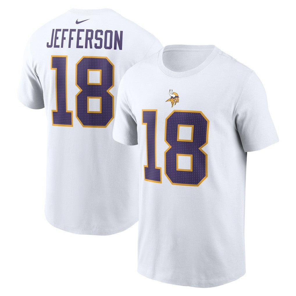 Justin Jefferson Minnesota Vikings Name & Number T-Shirt White
