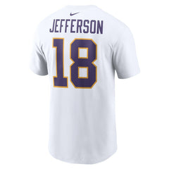 Justin Jefferson Minnesota Vikings Name & Number T-Shirt White