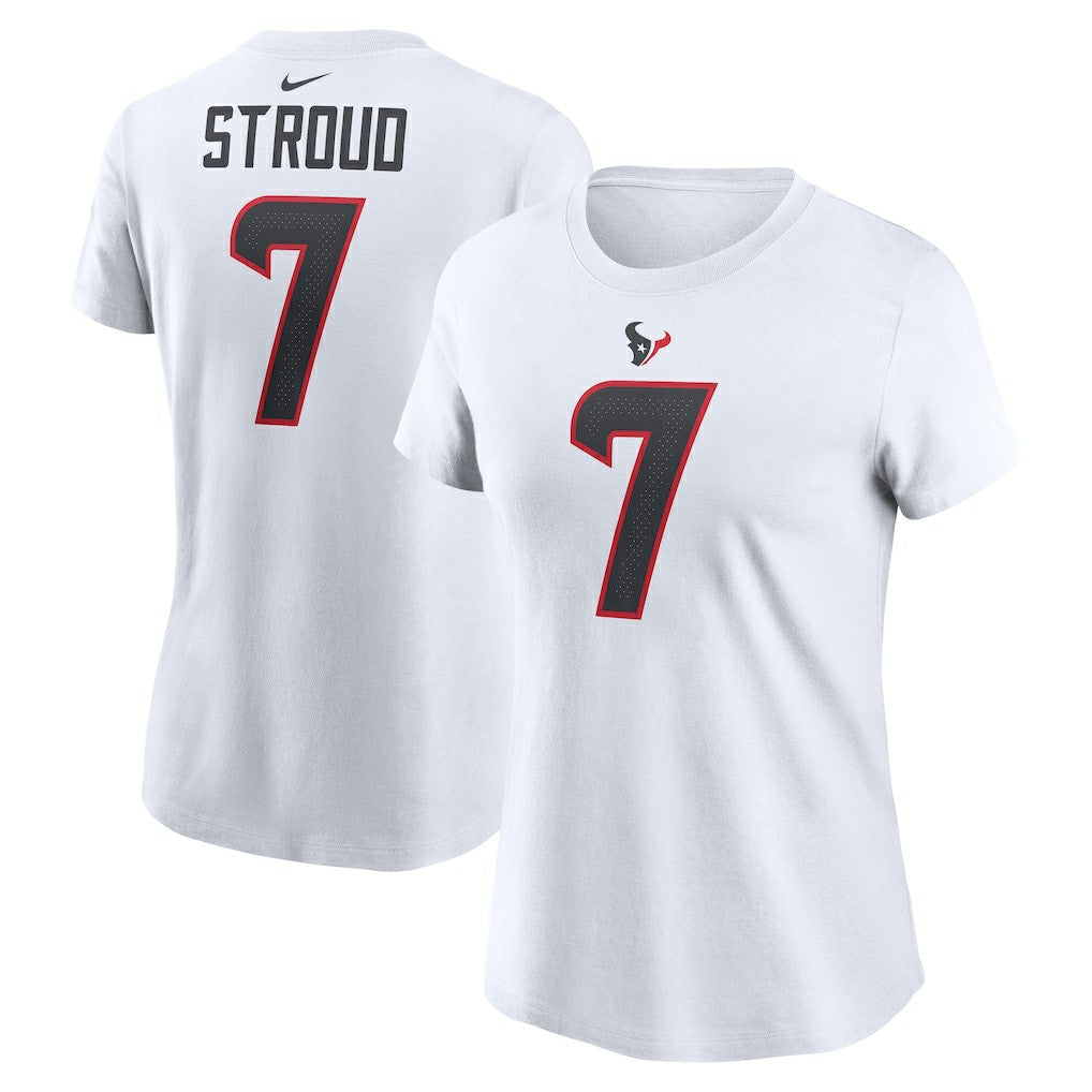 C.J. Stroud Houston Texans Women's Player Name & Number T-Shirt White