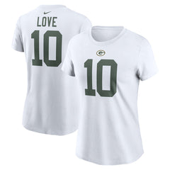 Jordan Love Green Bay Packers Women's Player Name & Number T-Shirt White