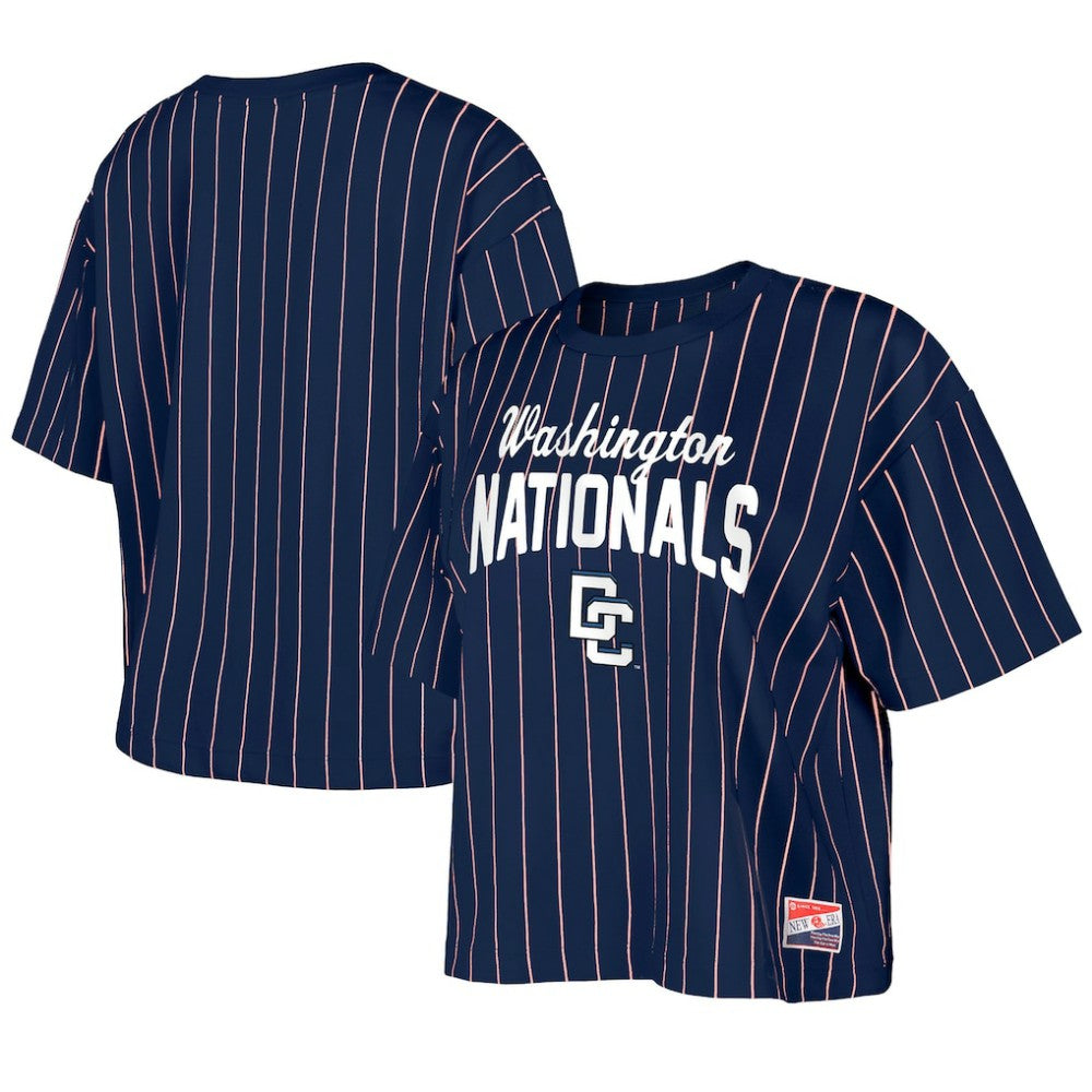 Washington Nationals New Era Women's 2025 City Connect Pinstripe T-Shirt - Navy T-shirts