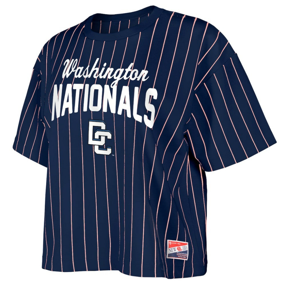 Washington Nationals New Era Women's 2025 City Connect Pinstripe T-Shirt - Navy T-shirts