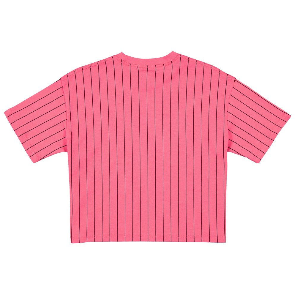 Miami Marlins New Era Women's 2025 City Connect Pinstripe T-Shirt - Pink T-shirts