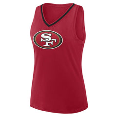 San Francisco 49ers Logo Athletic Women's Plus Size Stellar Win V-Neck Tank Top Scarlet