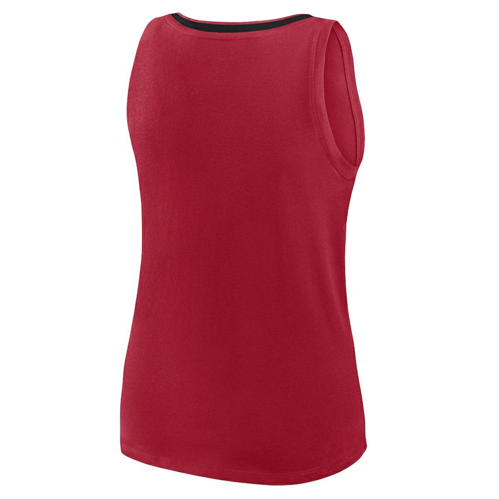 San Francisco 49ers Logo Athletic Women's Plus Size Stellar Win V-Neck Tank Top Scarlet