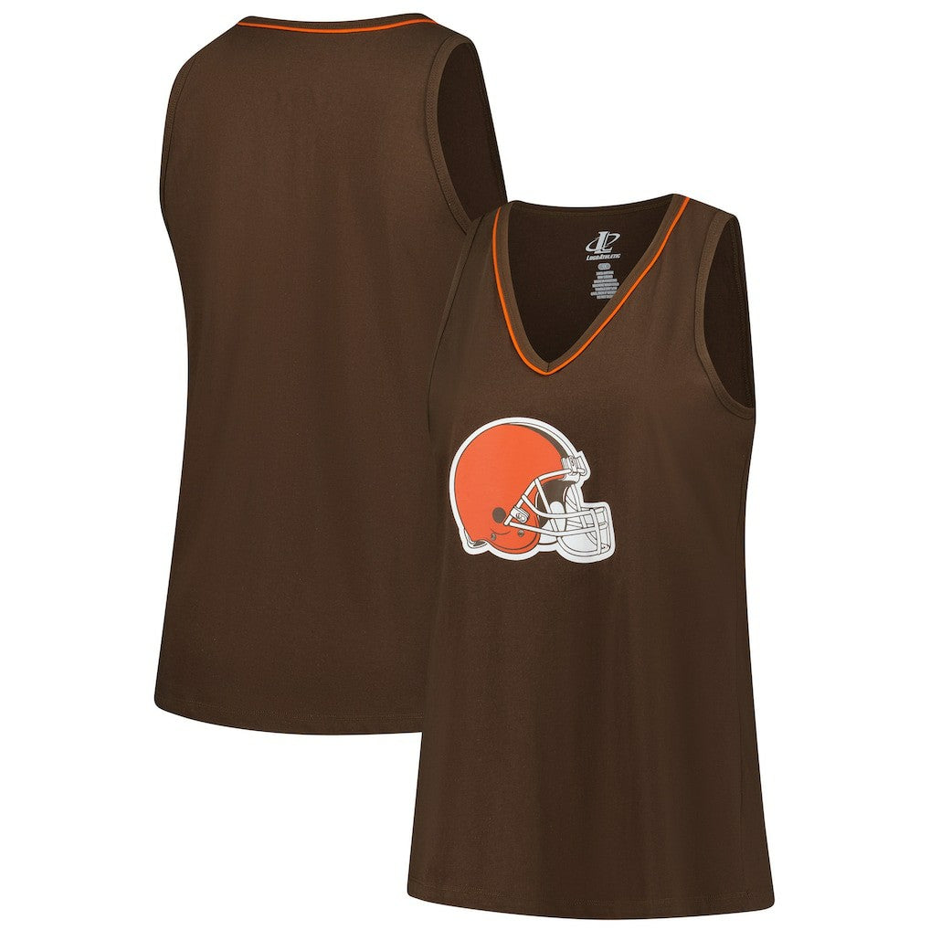 Cleveland Browns Logo Athletic Women's Plus Size Stellar Win V-Neck Tank Top Brown