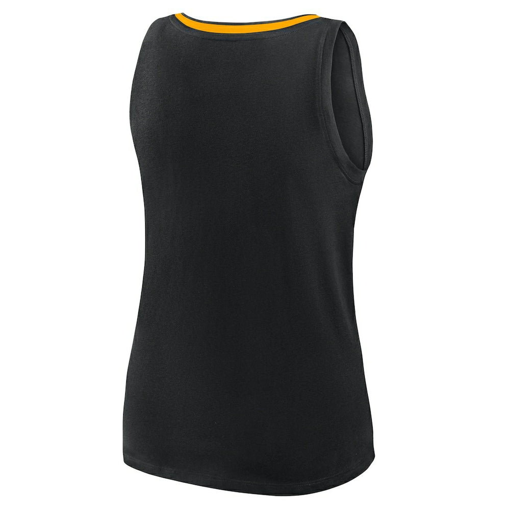 Pittsburgh Steelers Logo Athletic Women's Plus Size Stellar Win V-Neck Tank Top Black
