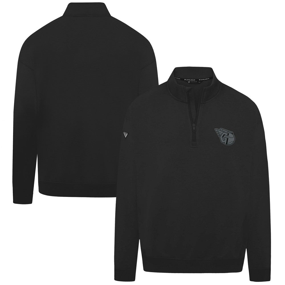 Cleveland Guardians Levelwear Murray Nightfall Quarter-Zip Top - Black Tops