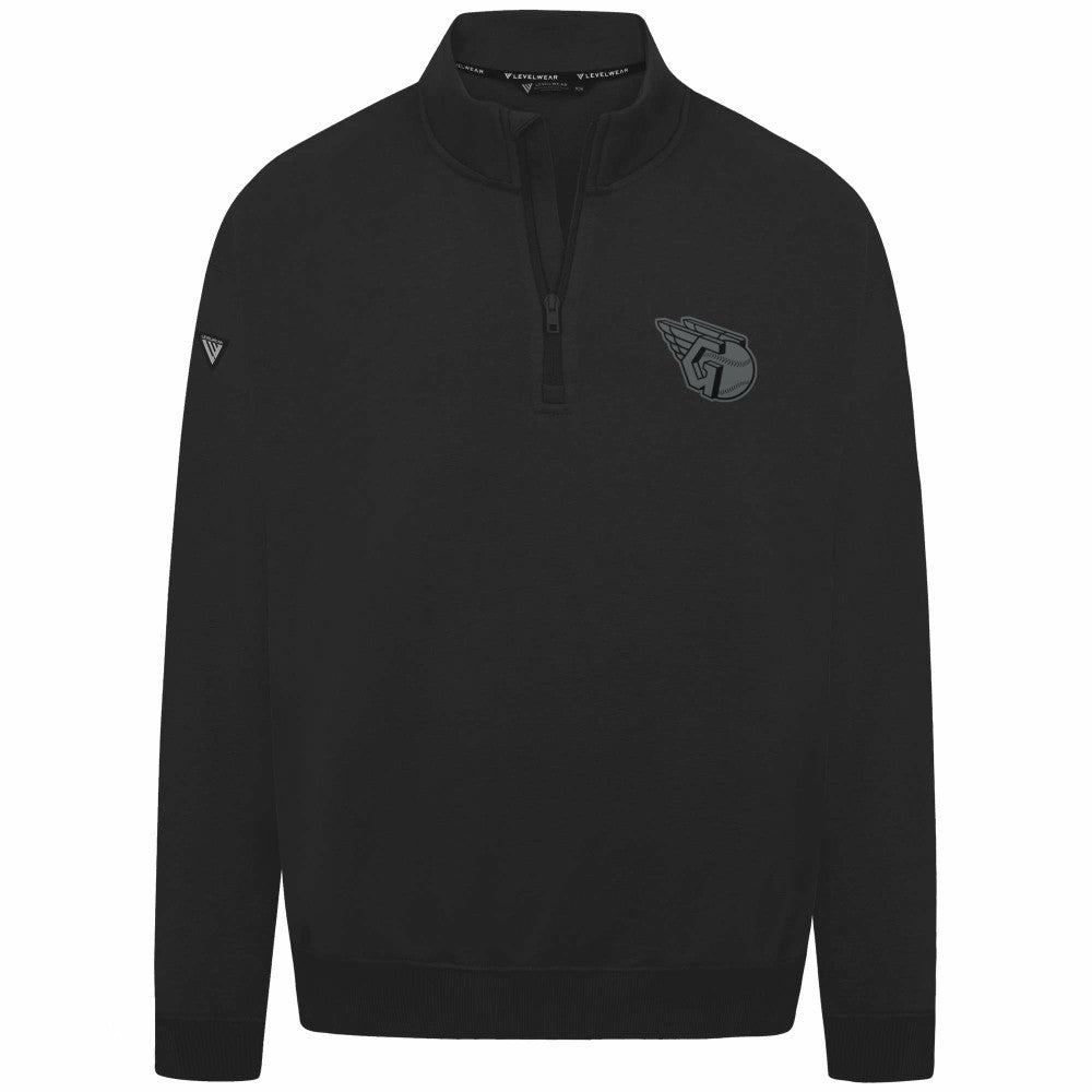 Cleveland Guardians Levelwear Murray Nightfall Quarter-Zip Top - Black Tops