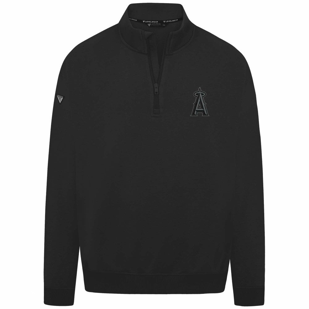 Los Angeles Angels Levelwear Murray Nightfall Quarter-Zip Top - Black Tops
