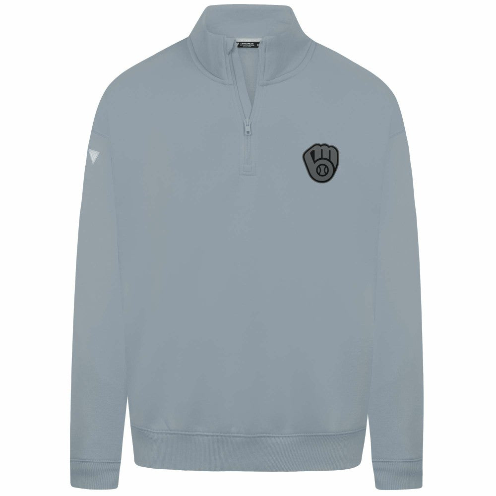 Milwaukee Brewers Levelwear Murray Nightfall Quarter-Zip Top - Gray Tops