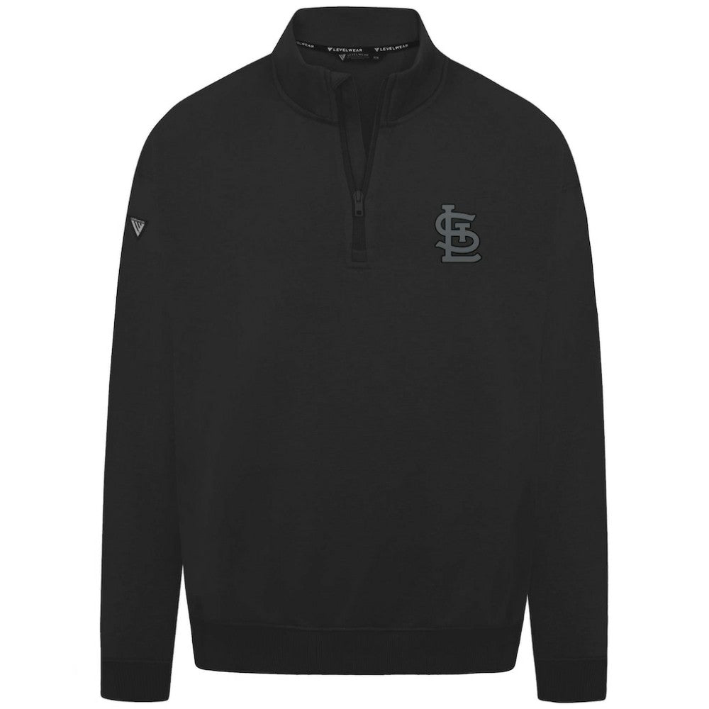 St. Louis Cardinals Levelwear Murray Nightfall Quarter-Zip Top - Black Tops