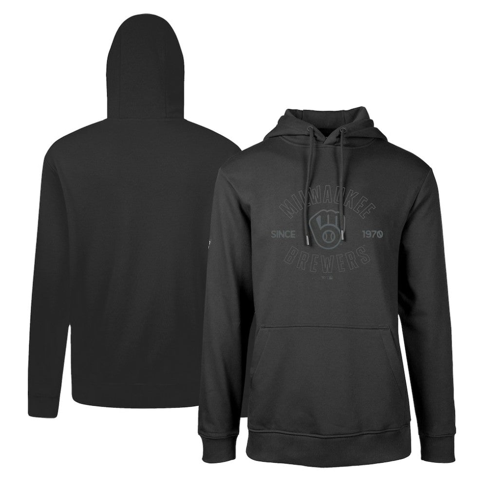 Milwaukee Brewers Levelwear Podium Abyssal Pullover Hoodie - Black Hoodies