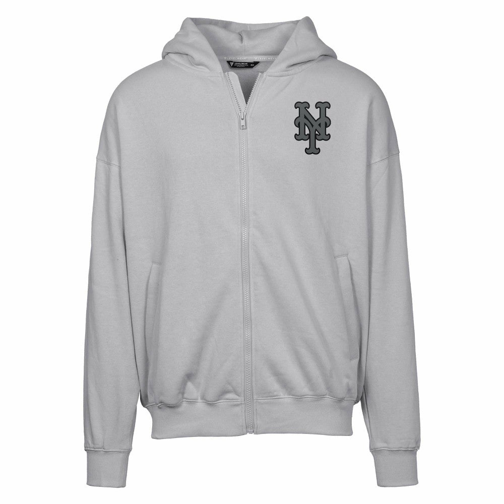 New York Mets Levelwear Uphill Abyssal Full-Zip Hoodie - Gray Hoodies