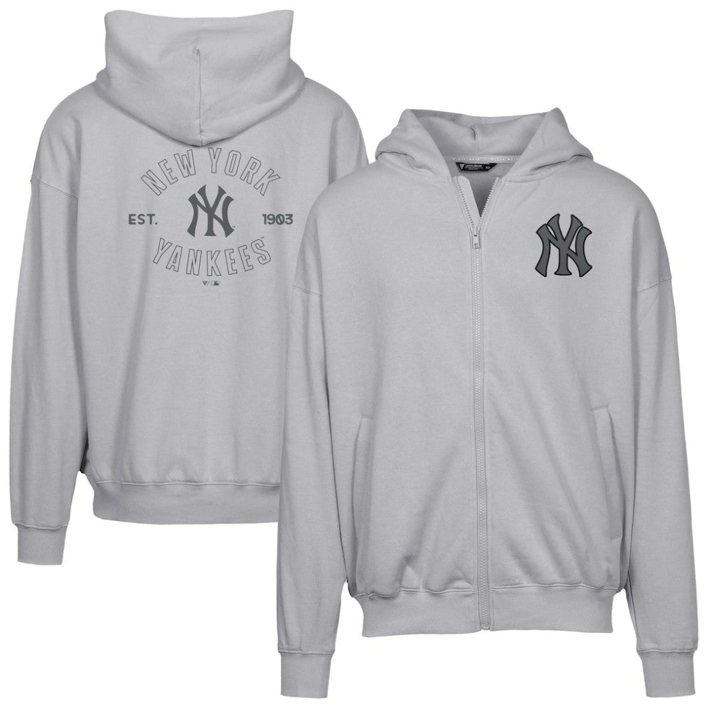 New York Yankees Levelwear Uphill Abyssal Full-Zip Hoodie - Gray Hoodies