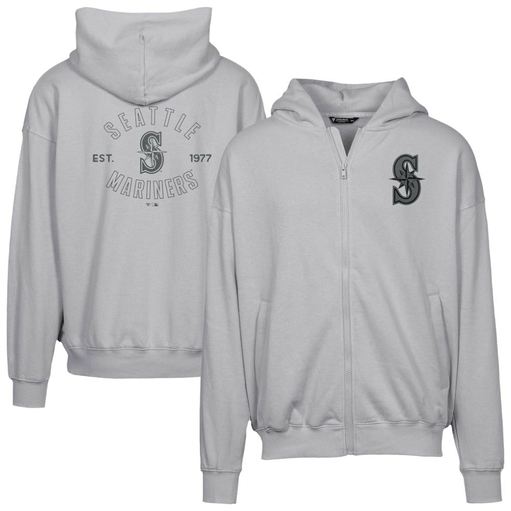 Seattle Mariners Levelwear Uphill Abyssal Full-Zip Hoodie - Gray Hoodies