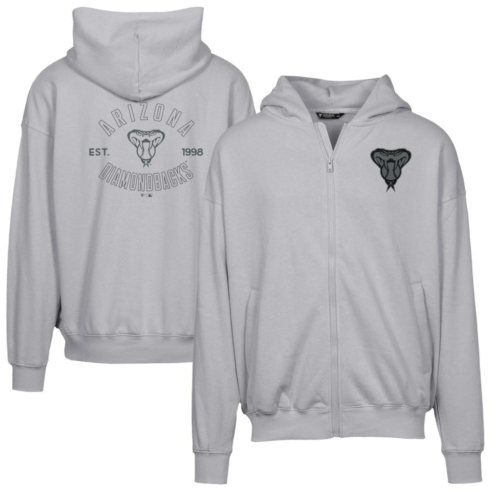 Arizona Diamondbacks Levelwear Uphill Abyssal Full-Zip Hoodie - Gray Hoodies
