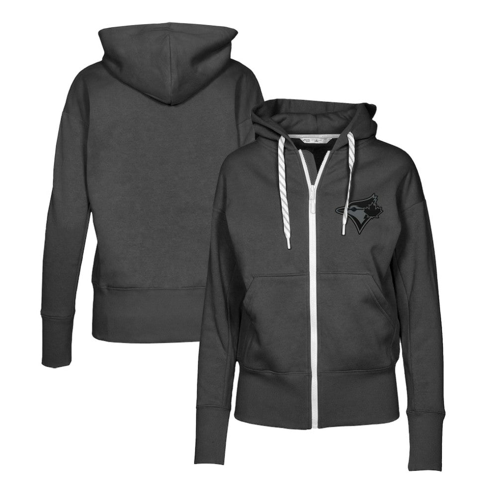 Toronto Blue Jays Levelwear Women's Gardinia Nightfall Full-Zip Hoodie - Black Hoodies