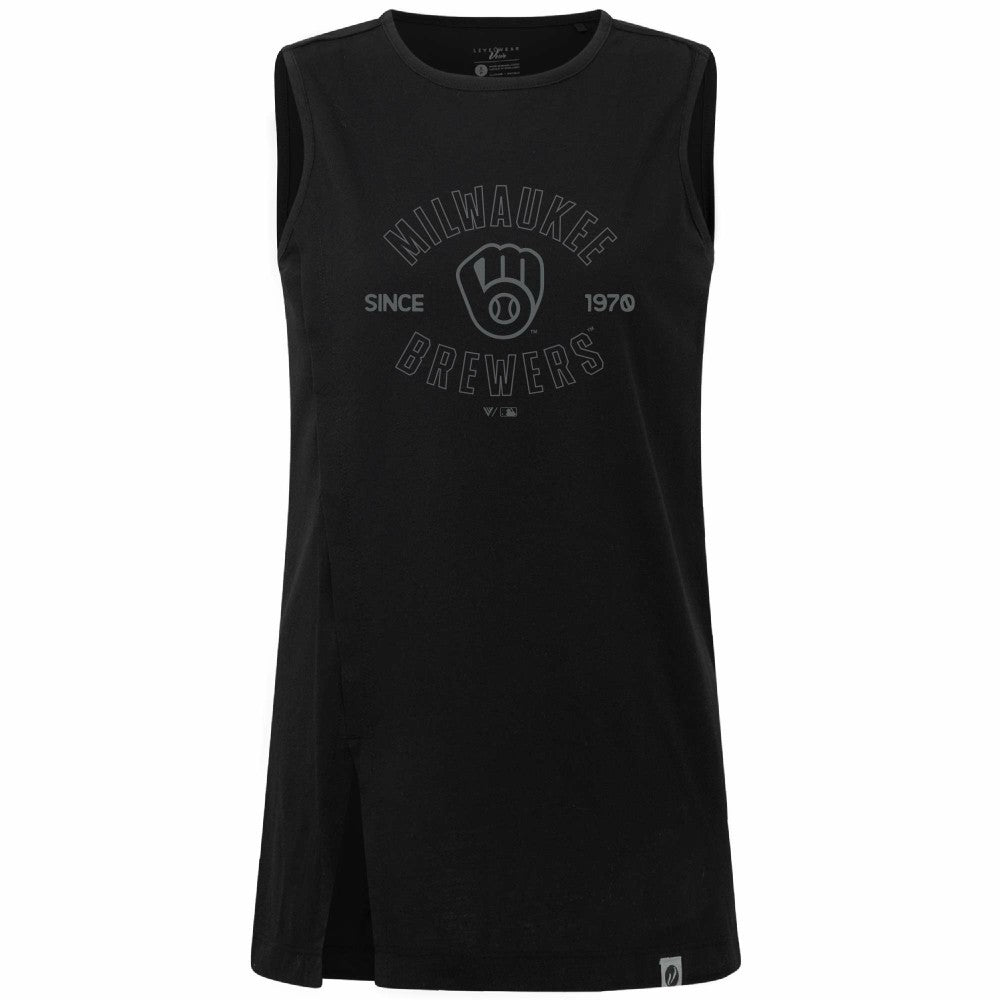 Milwaukee Brewers Levelwear Women's Influx Abyssal Tank Top - Black Tanks