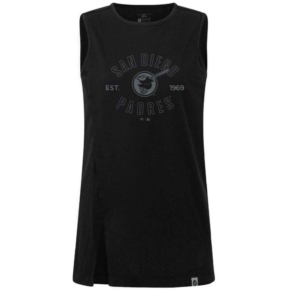 San Diego Padres Levelwear Women's Influx Abyssal Tank Top - Black Tanks
