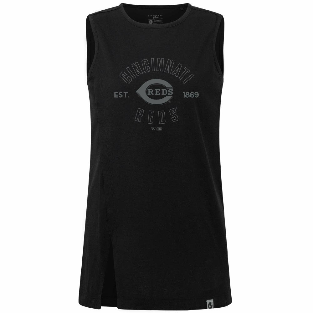 Cincinnati Reds Levelwear Women's Influx Abyssal Tank Top - Black Tanks