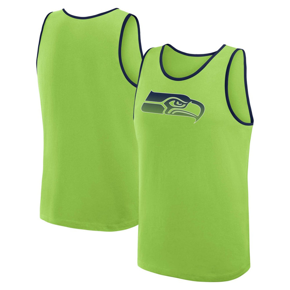 Seattle Seahawks Logo Athletic Unmatched Success Tank Top Neon Green
