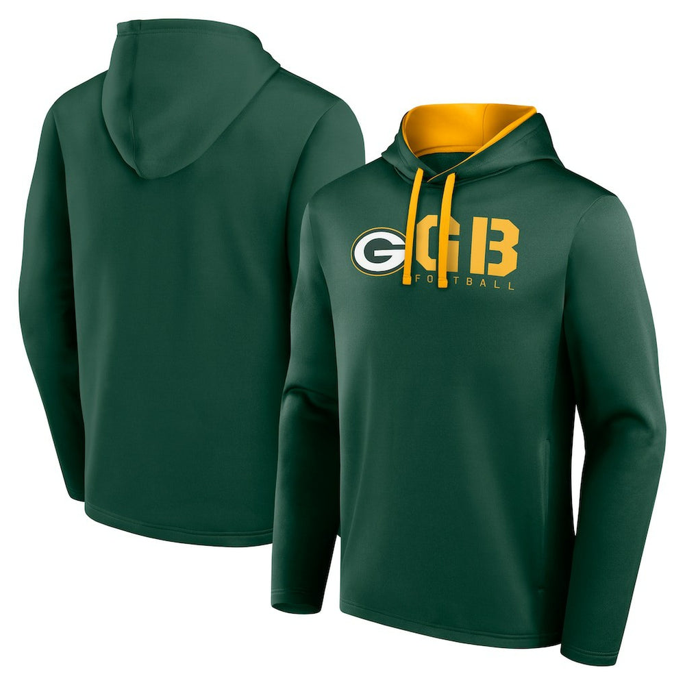 Green Bay Packers Logo Athletic Head Start Pullover Hoodie Green