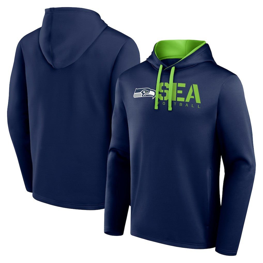 Seattle Seahawks Logo Athletic Head Start Pullover Hoodie College Navy
