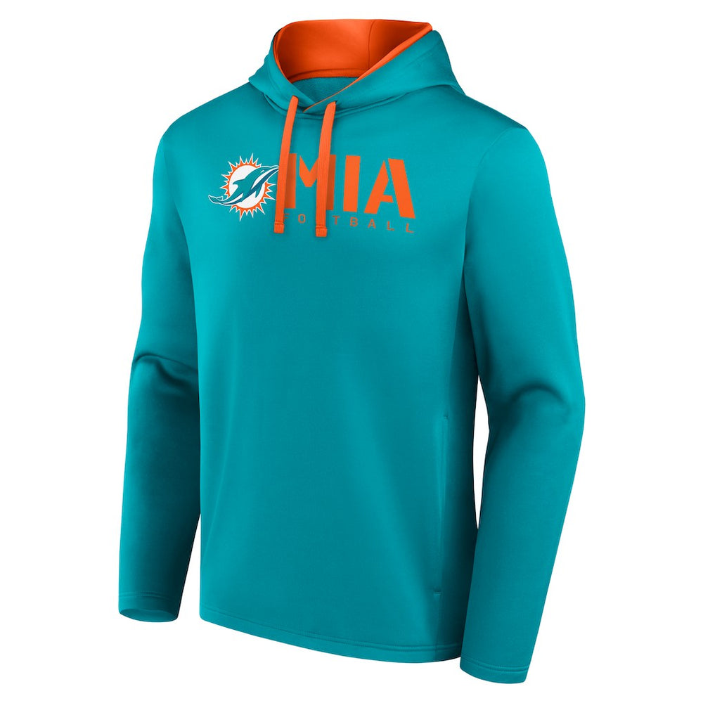Miami Dolphins Logo Athletic Head Start Pullover Hoodie Aqua