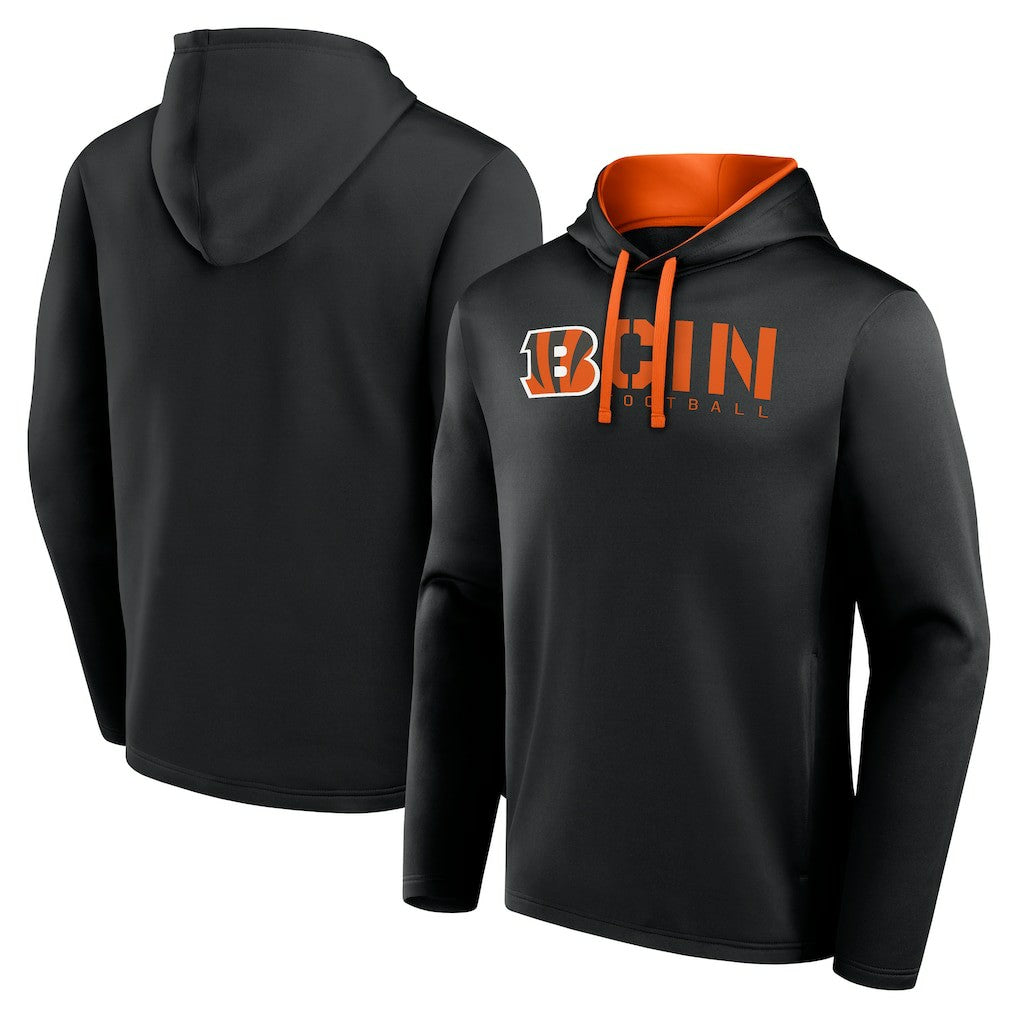 Cincinnati Bengals Logo Athletic Head Start Pullover Hoodie Black