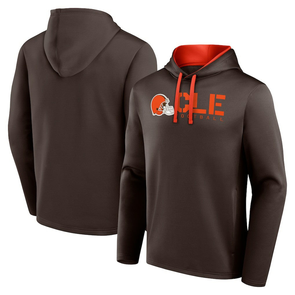Cleveland Browns Logo Athletic Head Start Pullover Hoodie Brown