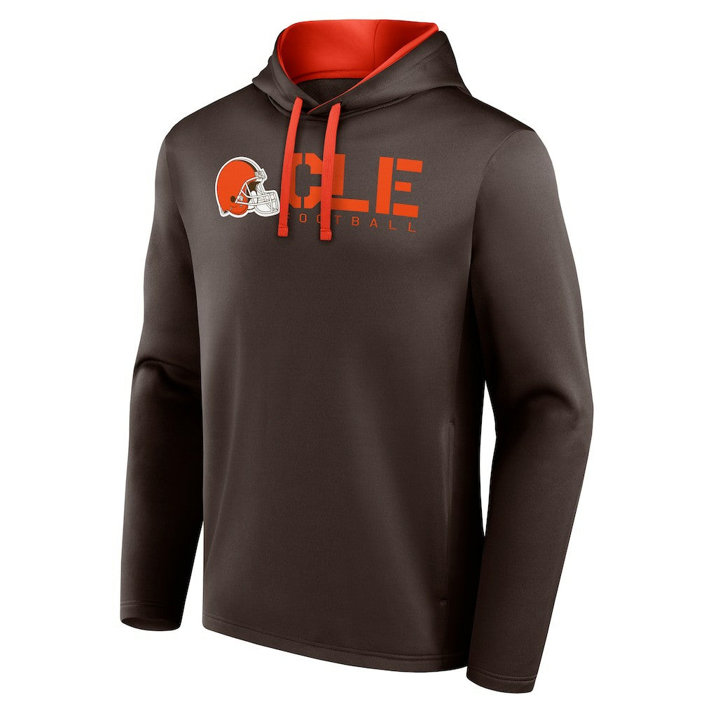 Cleveland Browns Logo Athletic Head Start Pullover Hoodie Brown