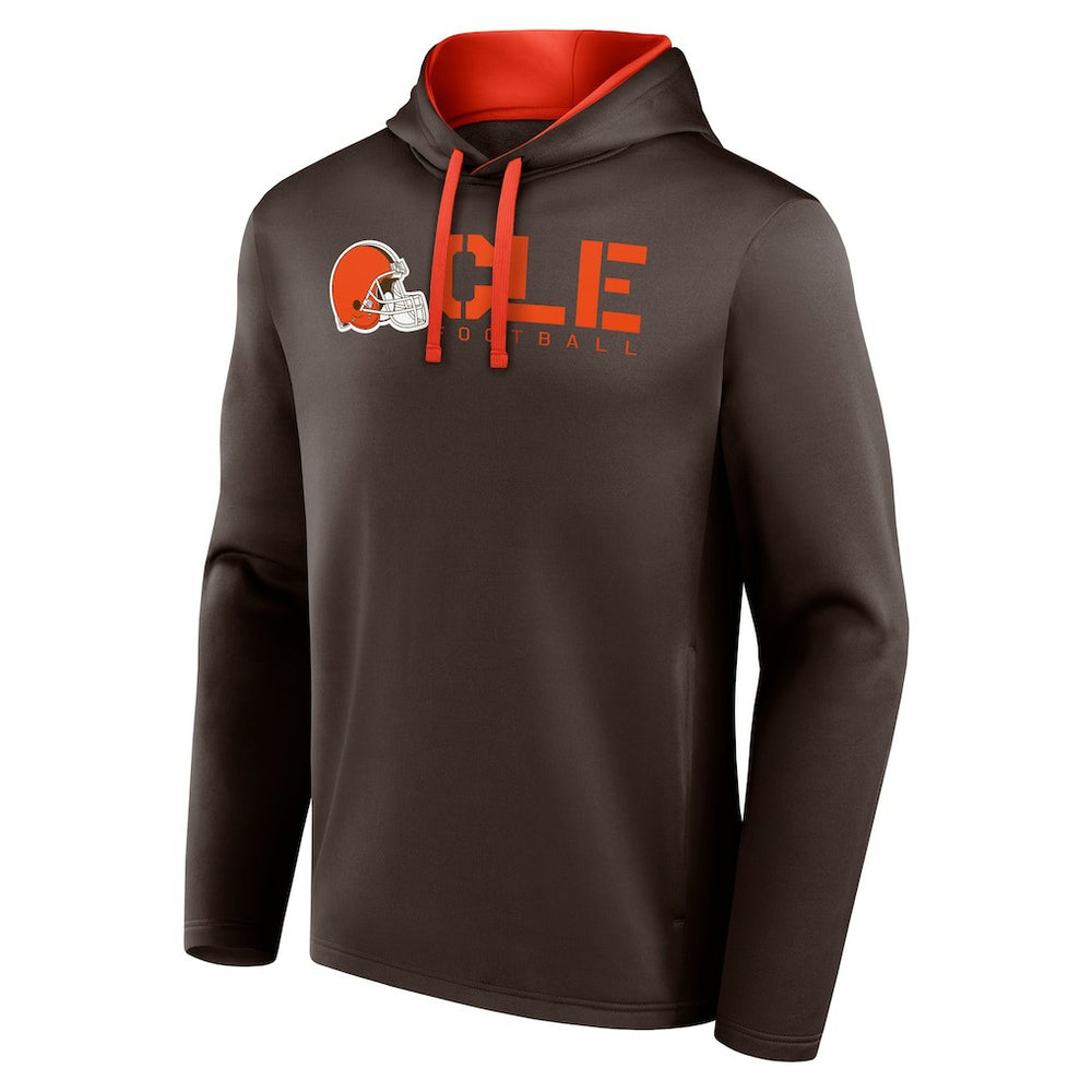 Cleveland Browns Logo Athletic Head Start Pullover Hoodie Brown