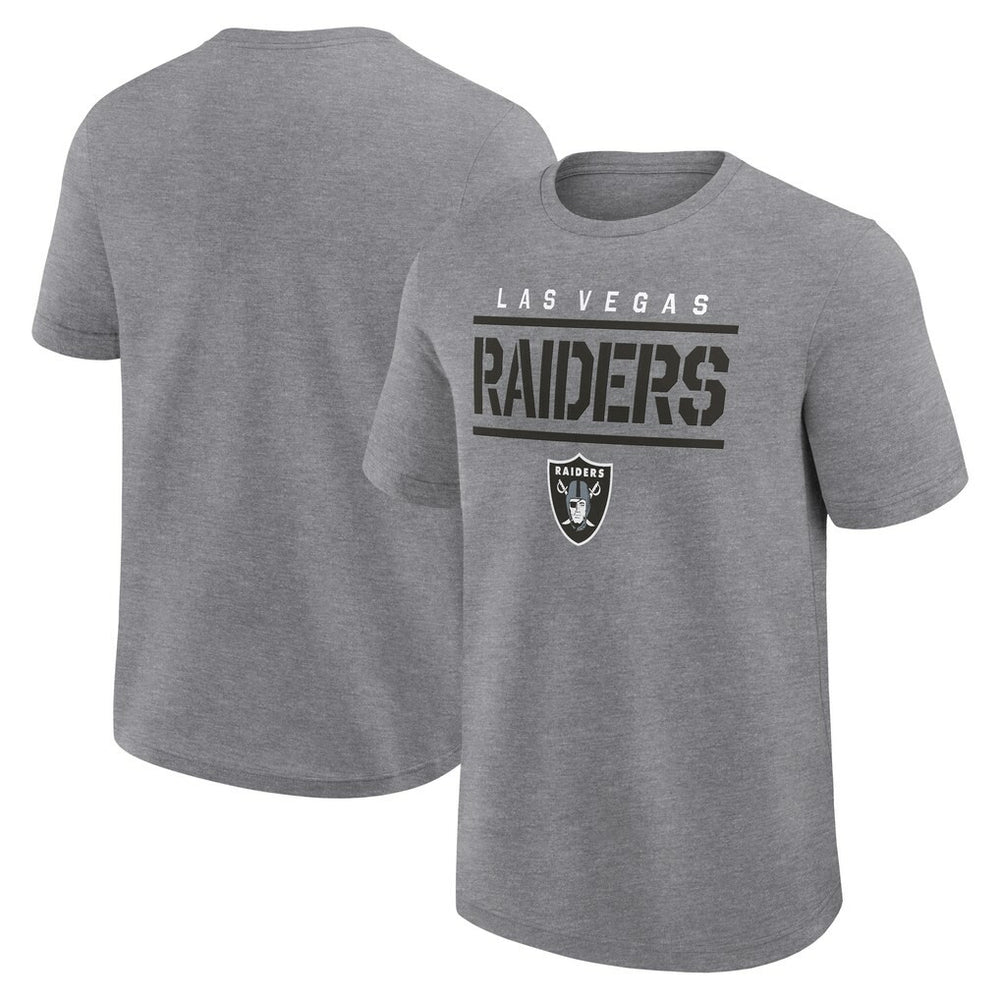 Las Vegas Raiders Logo Athletic Top Notch T-Shirt Heather Gray