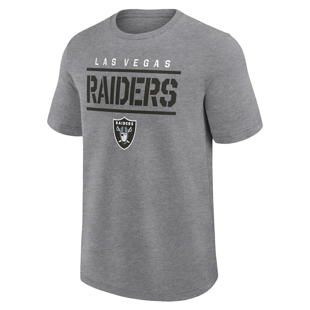 Las Vegas Raiders Logo Athletic Top Notch T-Shirt Heather Gray